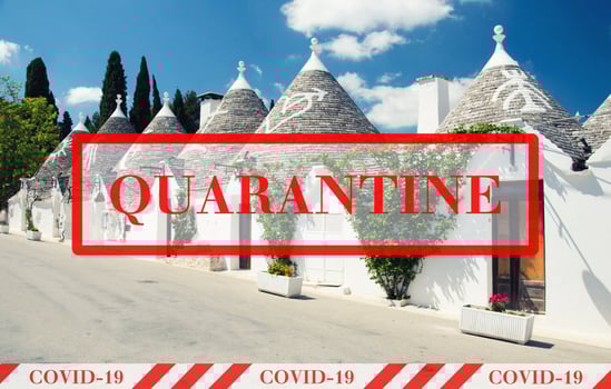 Quarantine in Italy. No travel and lockdown concept. photo