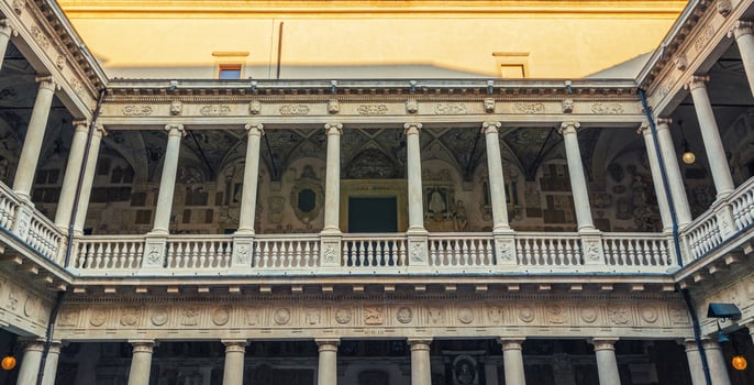 The Bo Palace Palazzo del Bo building courtyard, historical seat of University of Padua photo
