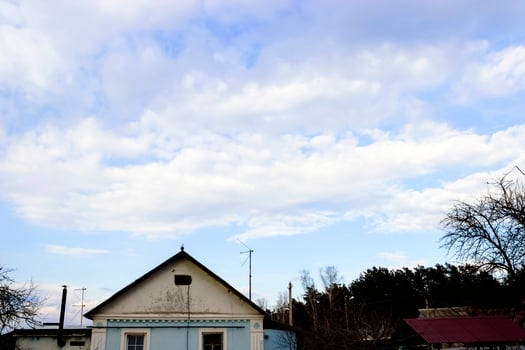 Clouds and blue sky background with copy space photo
