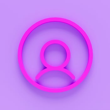 Pink Create account screen icon isolated on pink background. Minimalism concept. 3d illustration 3D render. photo