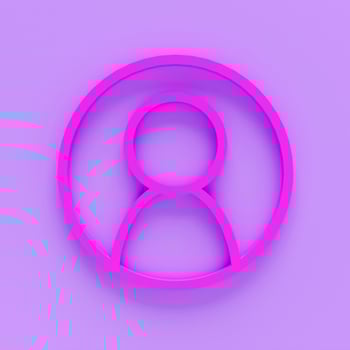 Pink Create account screen icon isolated on pink background. Minimalism concept. 3d illustration 3D render. photo