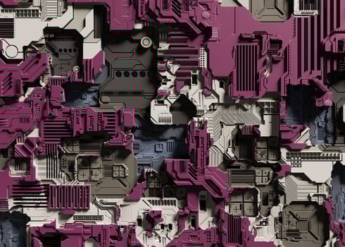sci-fi abstract background with electronics. 3D Rendering photo
