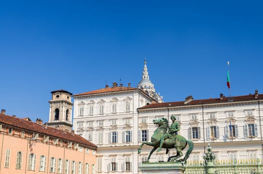 Royal Palace Palazzo Reale and San Lorenzo church building on Castle Square Piazza Castello photo