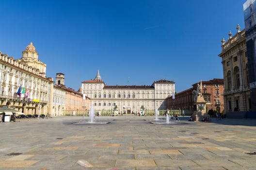 Royal Palace Palazzo Reale and San Lorenzo church building on Castle Square Piazza Castello photo