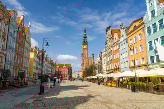 Dluga Long Market pedestrian street Dlugi targ square, Gdansk, Poland photo