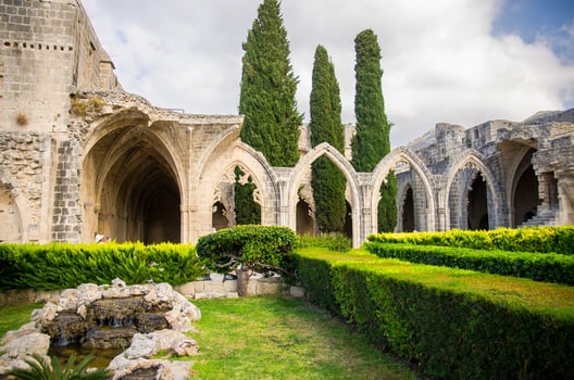Ruins of Bellapais Abbey monastery in Kyrenia Girne, Northern Cyprus photo
