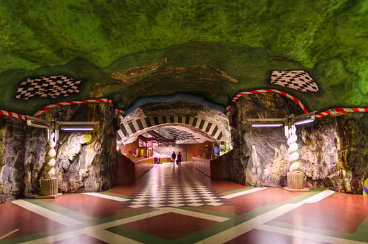 Stockholm underground metro tunnelbana station in Sweden photo