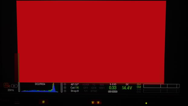 Video recording interface. VDO production recording camera viewfinder on monitor. photo
