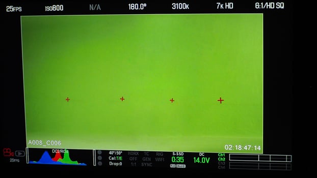 Video recording interface. VDO production recording camera viewfinder on monitor. photo