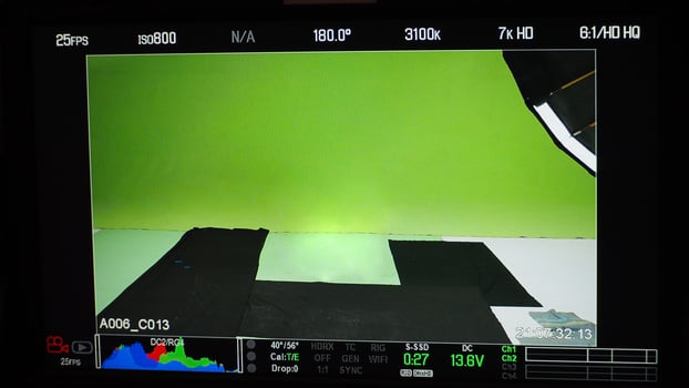 Video recording interface. VDO production recording camera viewfinder on monitor. photo
