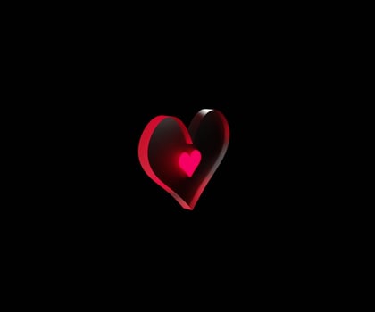 3d heart glass rendered background photo