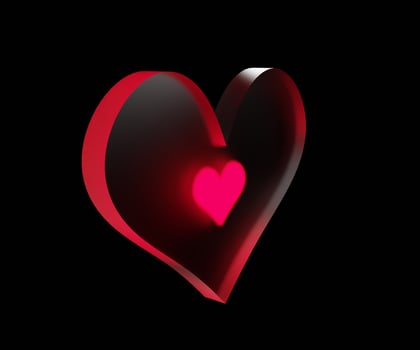 3d heart glass rendered background photo
