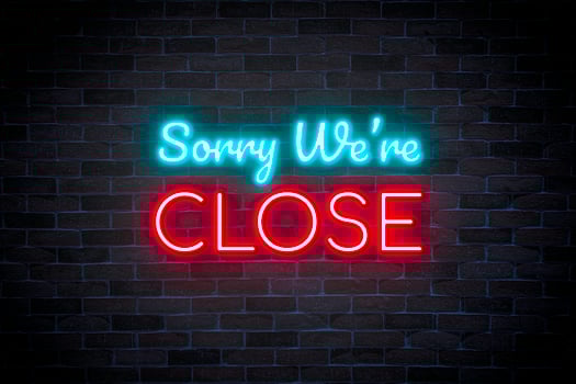 Close neon banner. photo
