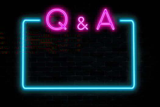 Question and Answer neon banner. photo