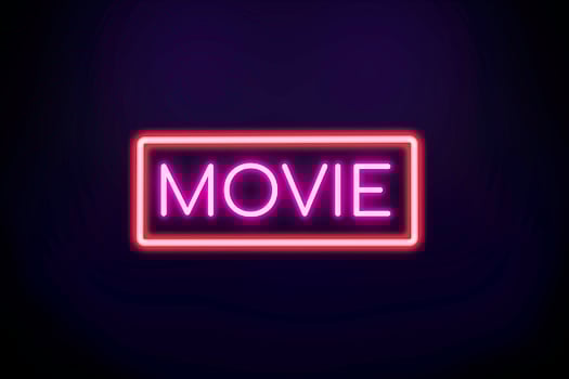 Movie neon banner. photo