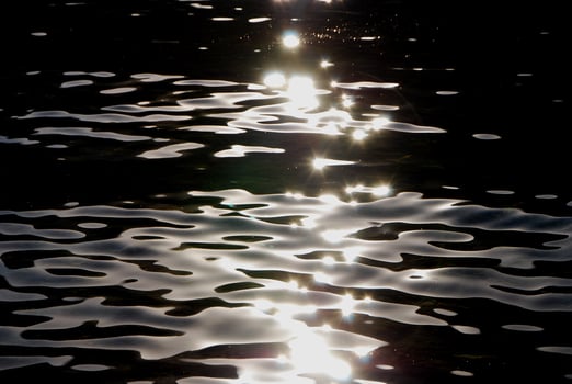 Sun reflects and shines in the sea photo