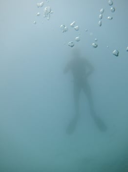diver with bubbles photo