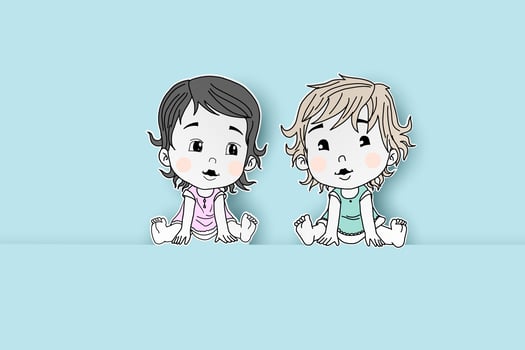 Baby girl drawing photo
