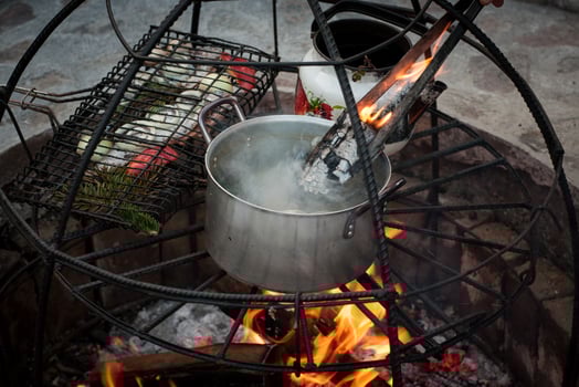 cooking on fire photo