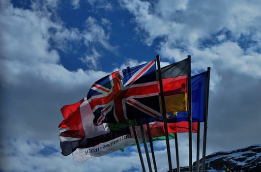 different flags on a house photo