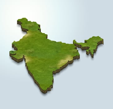 3D map illustration of india photo