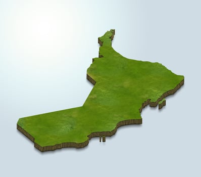 3D map illustration of Oman photo