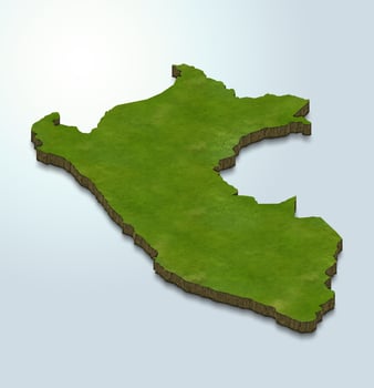 3D map illustration of Peru photo