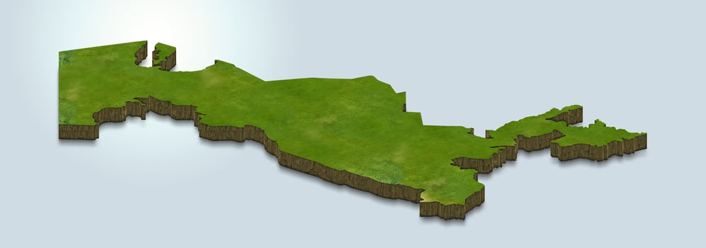 3D map illustration of Uzbekistan photo