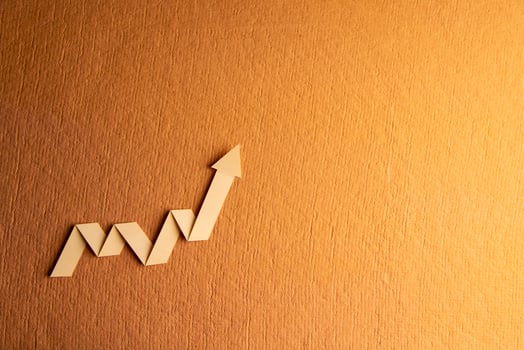 rising arrow, representing business growth photo