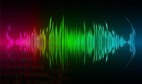 Sound waves oscillating dark light photo