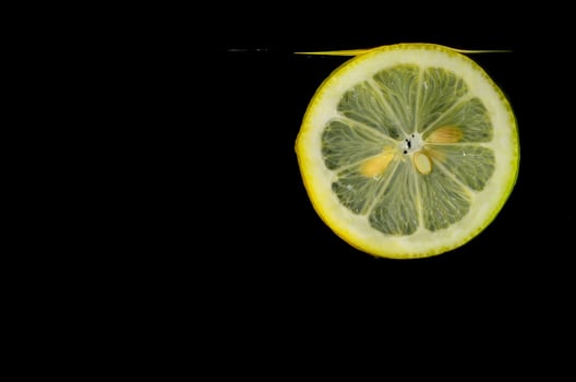 fresh lemon slice in the water photo