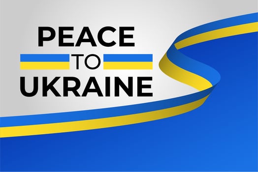 Peace to Ukraine Country Flag Ribbon Illustration photo