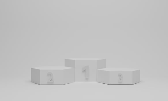 3d rendering. Winners podium place for award ceremony photo