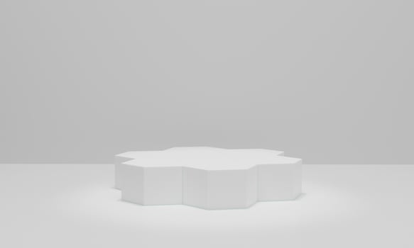 3d render. White podium minimal scene background. Empty space for display product. photo