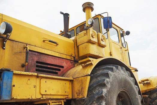 heavy construction loader bulldozer at construction area photo