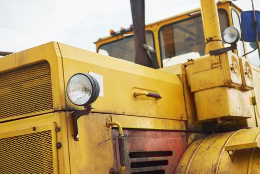 heavy construction loader bulldozer at construction area photo