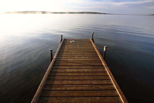 Boat dock on a Saskatchewan Lake photo