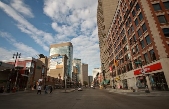 New and old buildings in Downtown Winnipeg photo