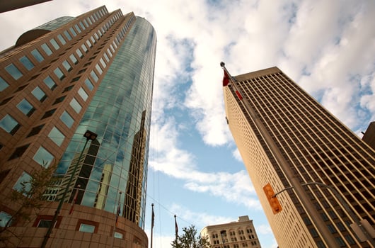 New and old buildings in Downtown Winnipeg photo