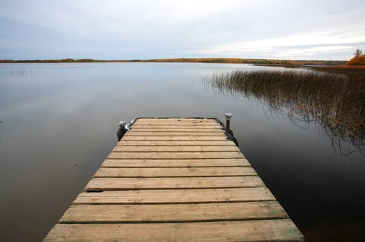 Dock at Mustus Lake in Meadow Lake Park photo