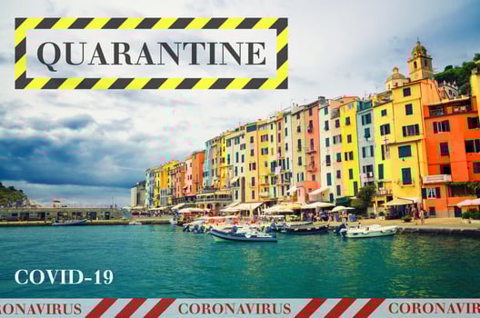 Quarantine in Italy. No travel and lockdown concept. photo