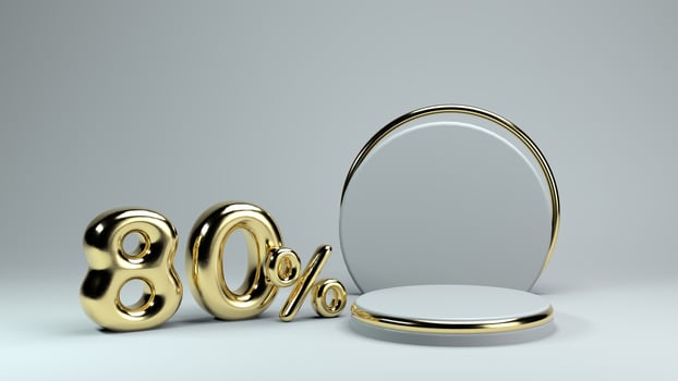 Sale Promotion 80 percent off with 3D Podium for product presentation photo