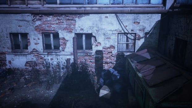 ruins of a very heavily polluted industrial factory photo