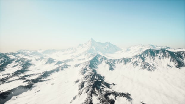 High mountains under snow in the winter photo