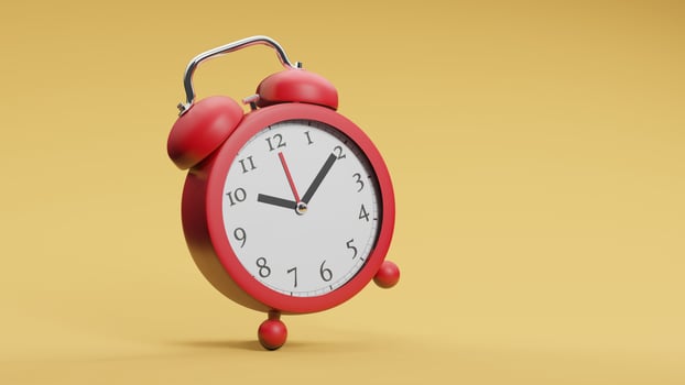 retro vintage Alarm clock Time concept 3d rendering photo