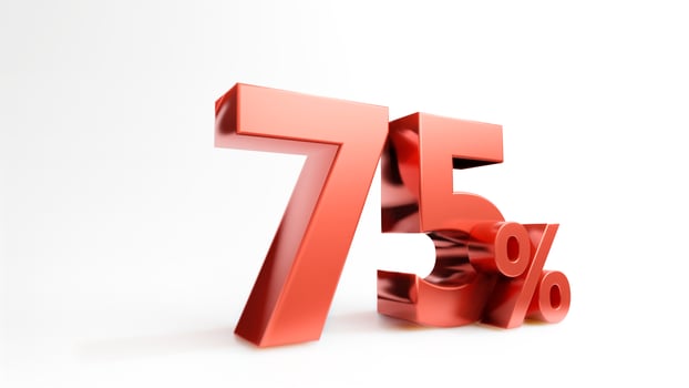 Red price promotion symbol , 3D render photo