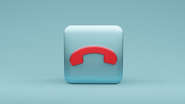 phone icon on square shape , 3d rendering photo
