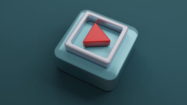 Play VDO clip icon on square shape , 3d rendering photo