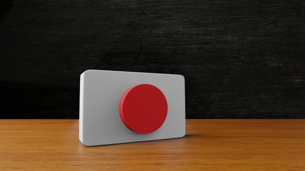 japan square flag 3d rendering photo