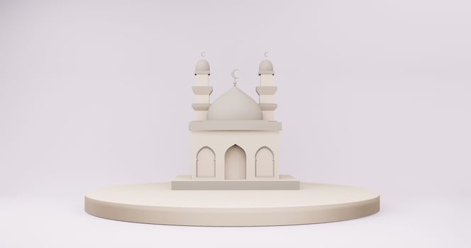 mosque Islamic display 3d illustration 3D rendering photo